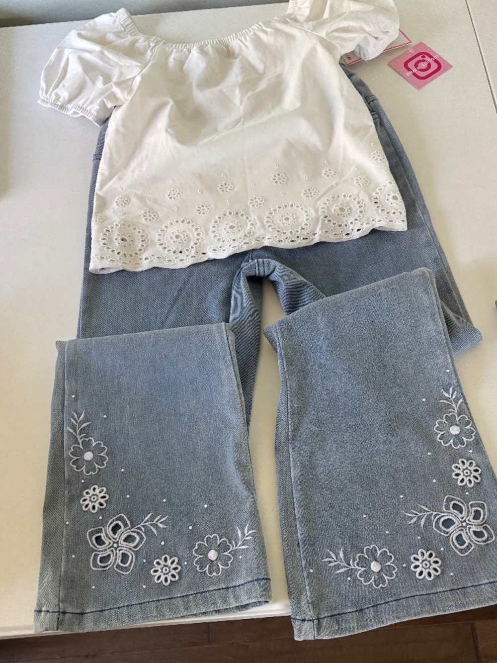 Girls 2piece blue jeans set